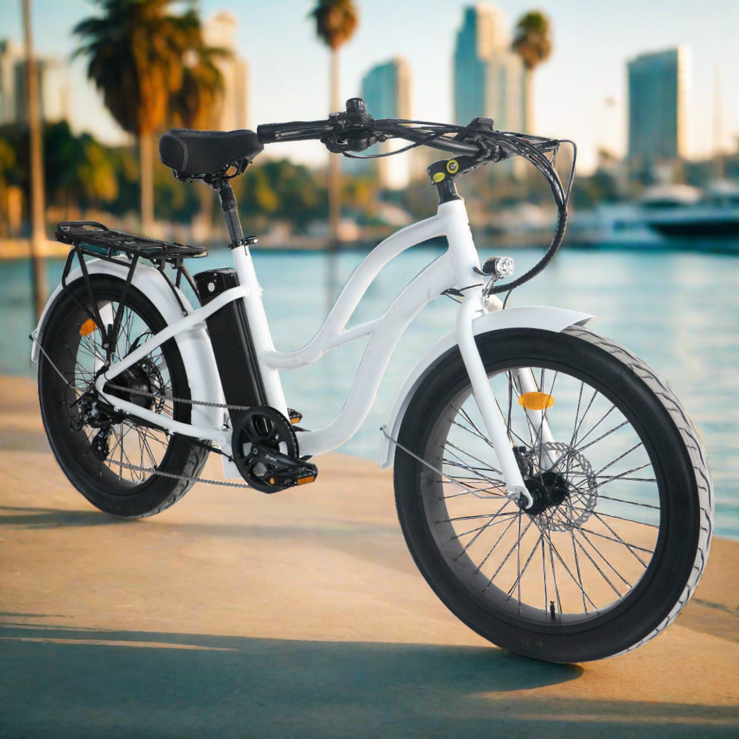 Coastal Cruiser Step-Thru Electric Bike | 750W, 52V/17Ah, 24x3